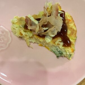 野菜と卵たっぷり！青梗菜白菜ウインナーお好み焼き